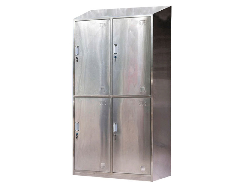 四門不銹鋼斜頂更衣柜